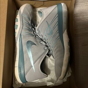 Nike Women's Gray and Blue Running Shoes